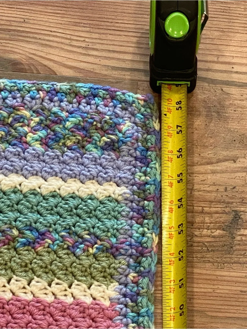 Handmade Multicolor Striped Crochet Throw - Pastel Mix